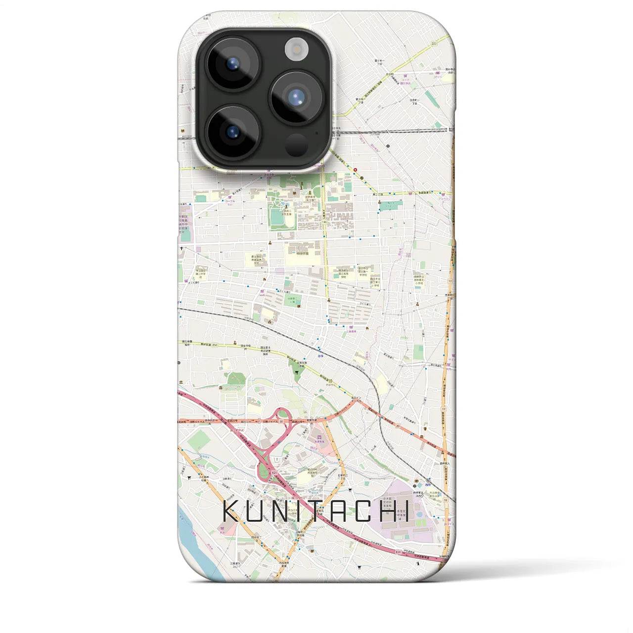 【国立(東京都)】地図柄iPhoneケース(バックカバータイプ)