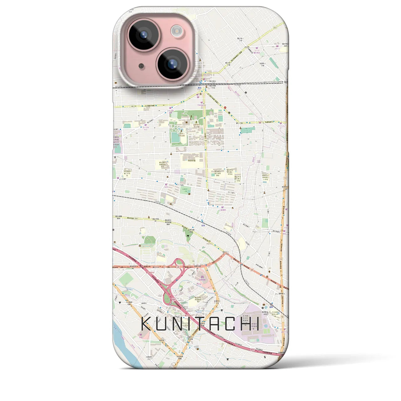 【国立(東京都)】地図柄iPhoneケース(バックカバータイプ)