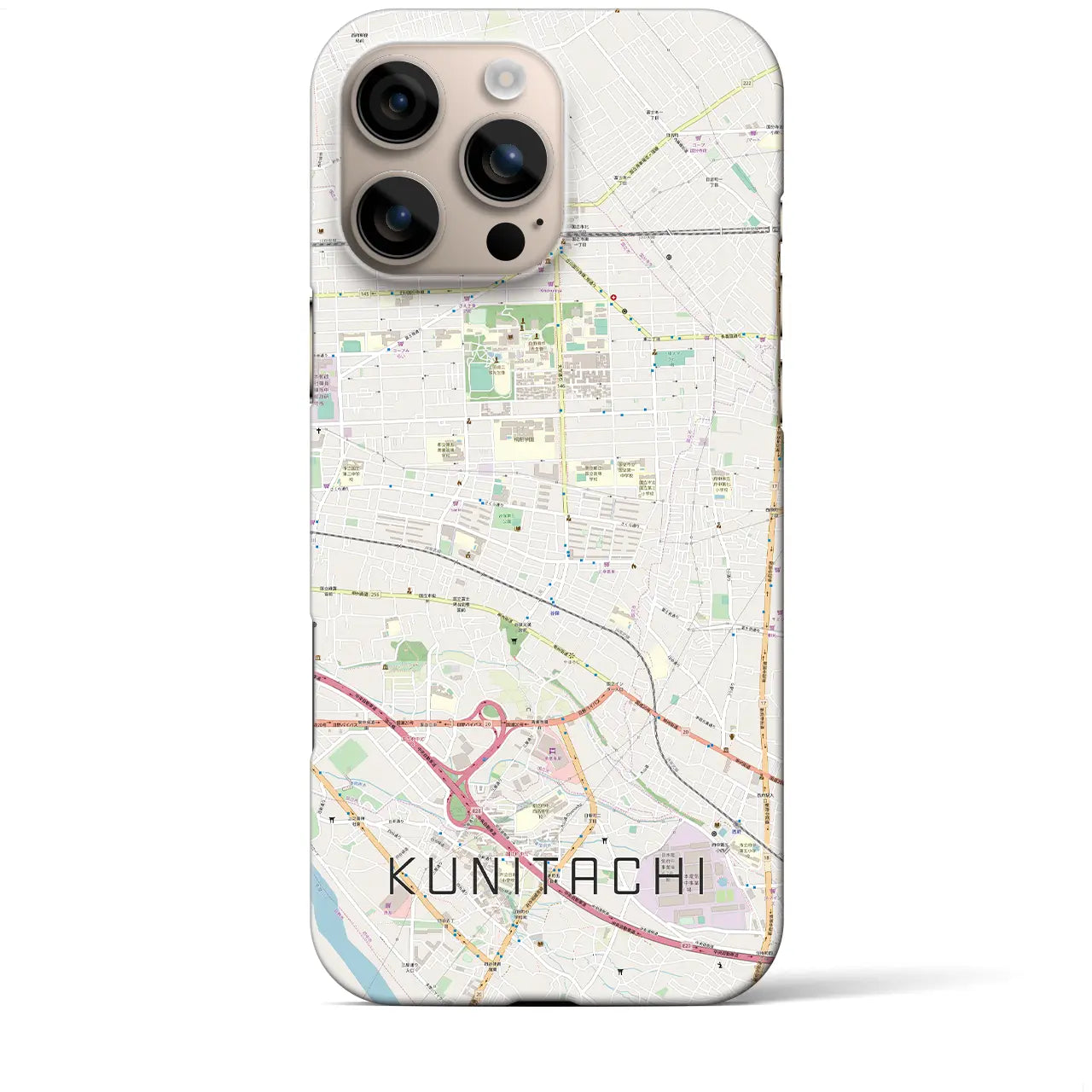 【国立(東京都)】地図柄iPhoneケース(バックカバータイプ)