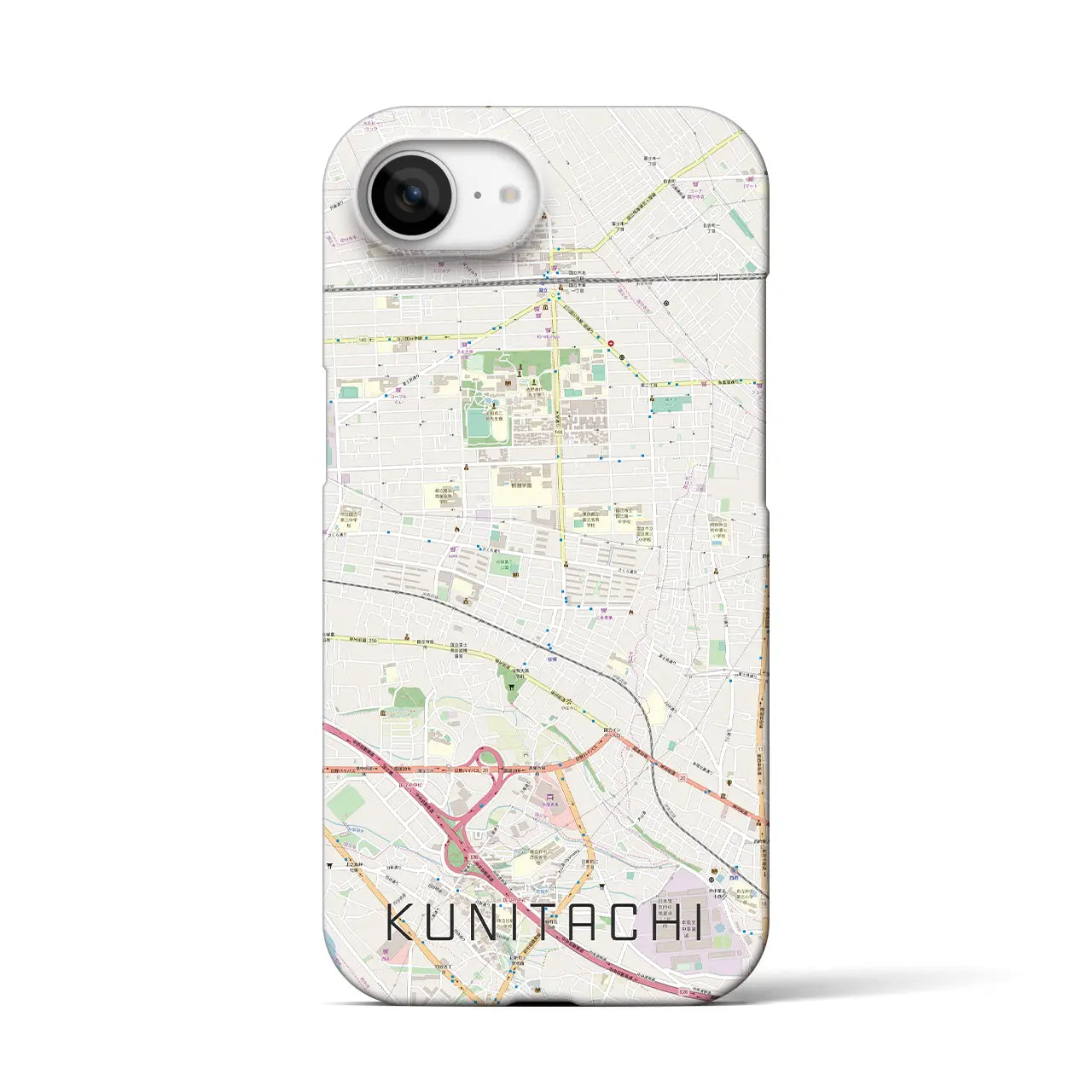 【国立(東京都)】地図柄iPhoneケース(バックカバータイプ)