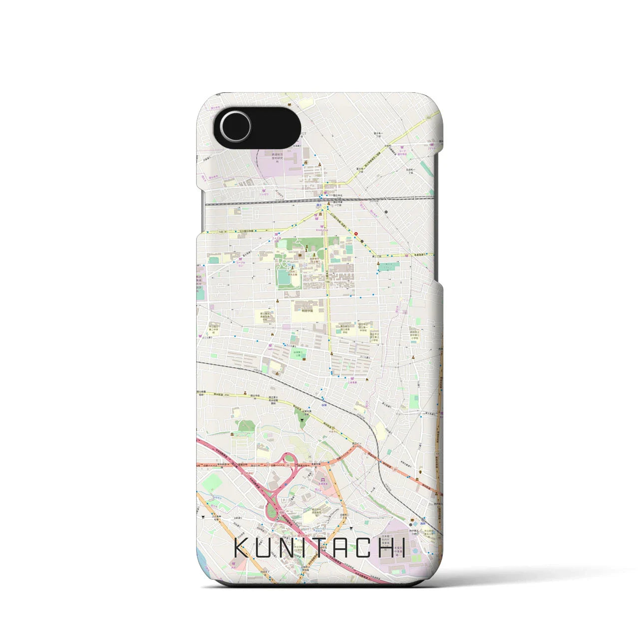 【国立(東京都)】地図柄iPhoneケース(バックカバータイプ)