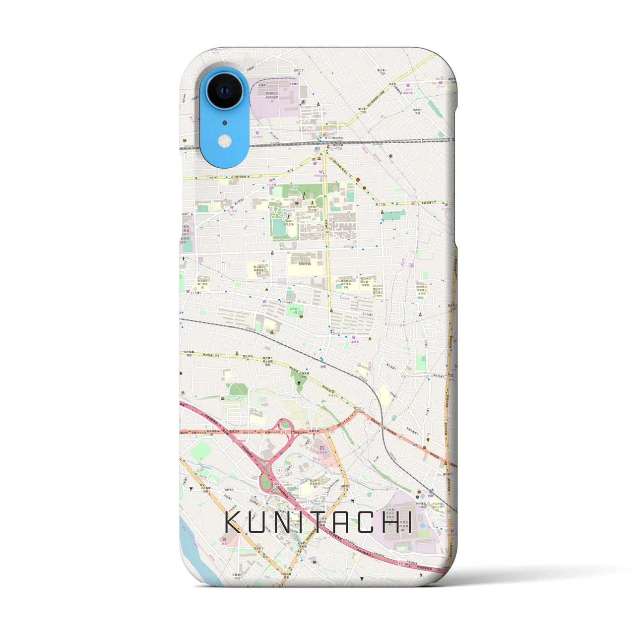 【国立(東京都)】地図柄iPhoneケース(バックカバータイプ)