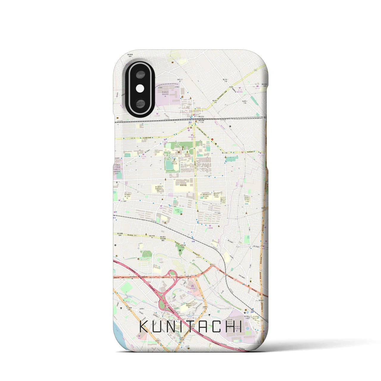 【国立(東京都)】地図柄iPhoneケース(バックカバータイプ)