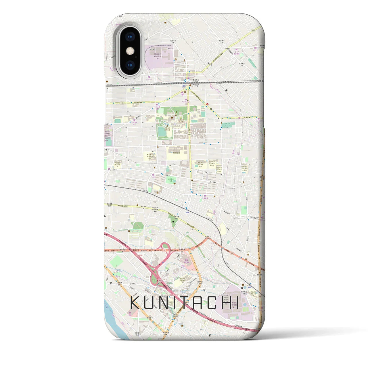 【国立(東京都)】地図柄iPhoneケース(バックカバータイプ)