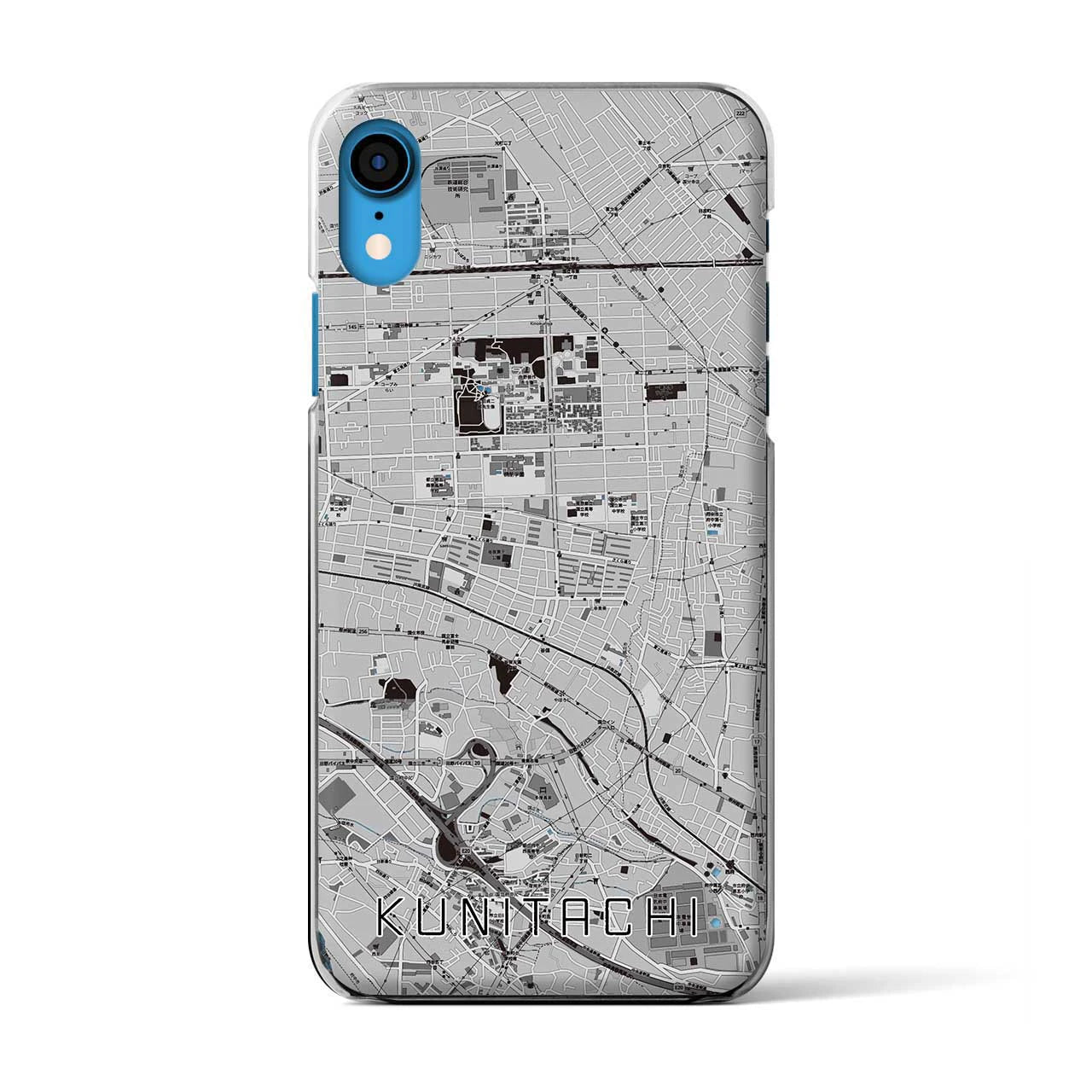 【国立(東京都)】地図柄iPhoneケース(クリアタイプ)