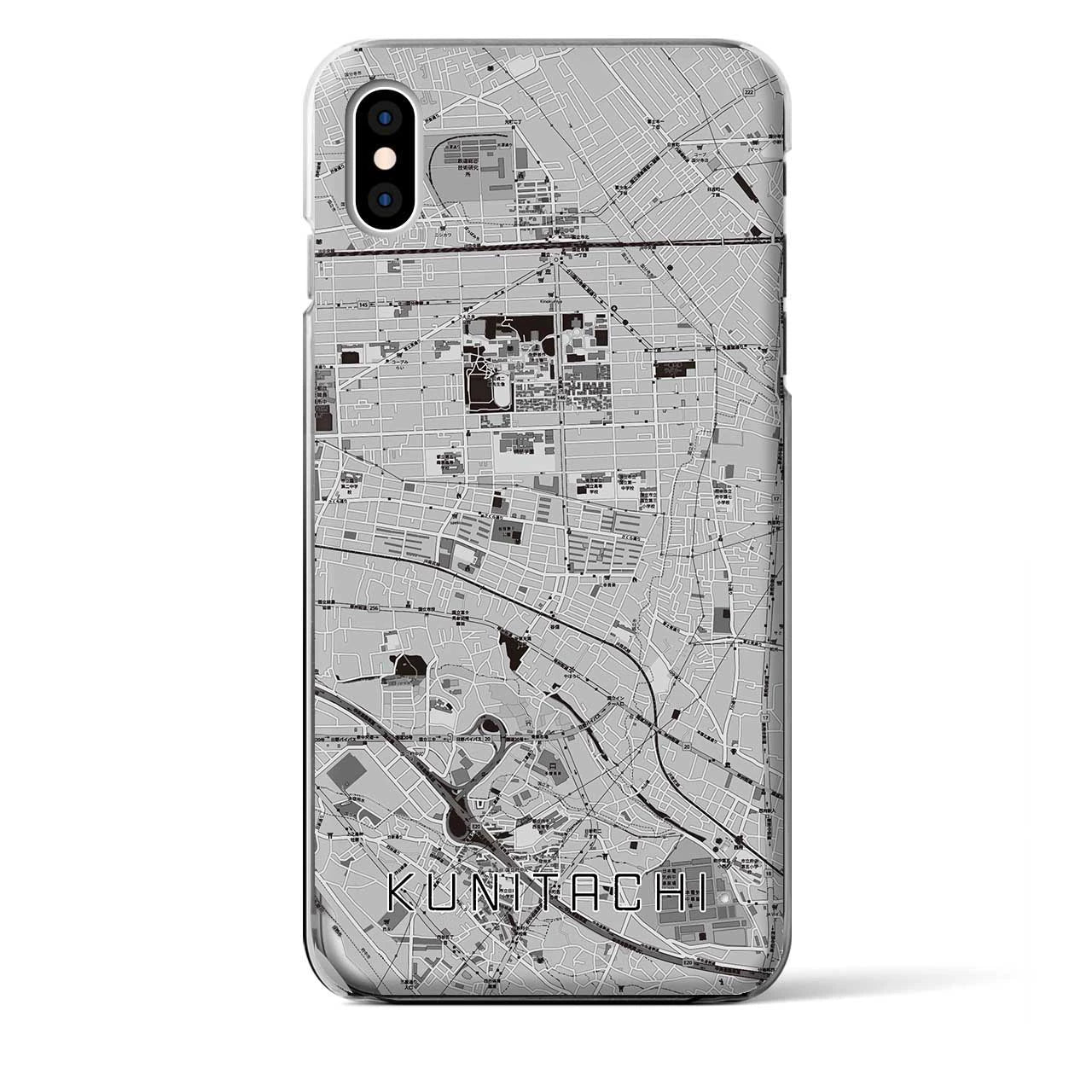 【国立(東京都)】地図柄iPhoneケース(クリアタイプ)