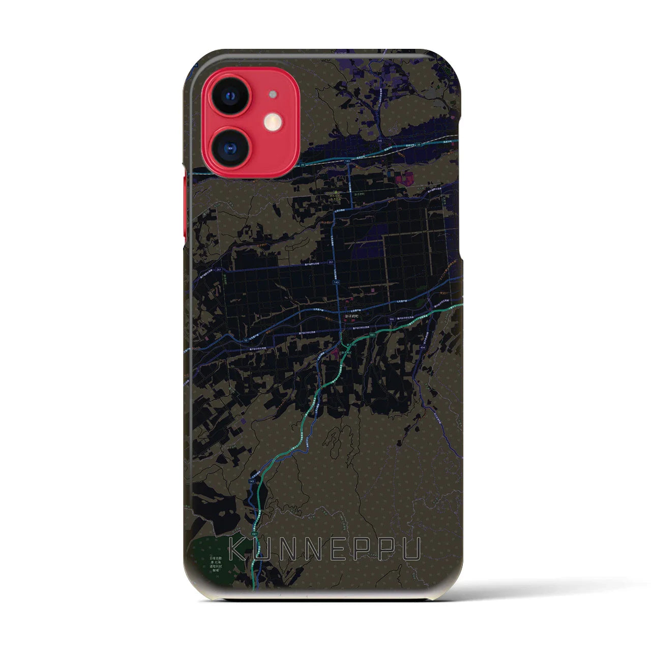【訓子府(北海道)】地図柄iPhoneケース(バックカバータイプ)