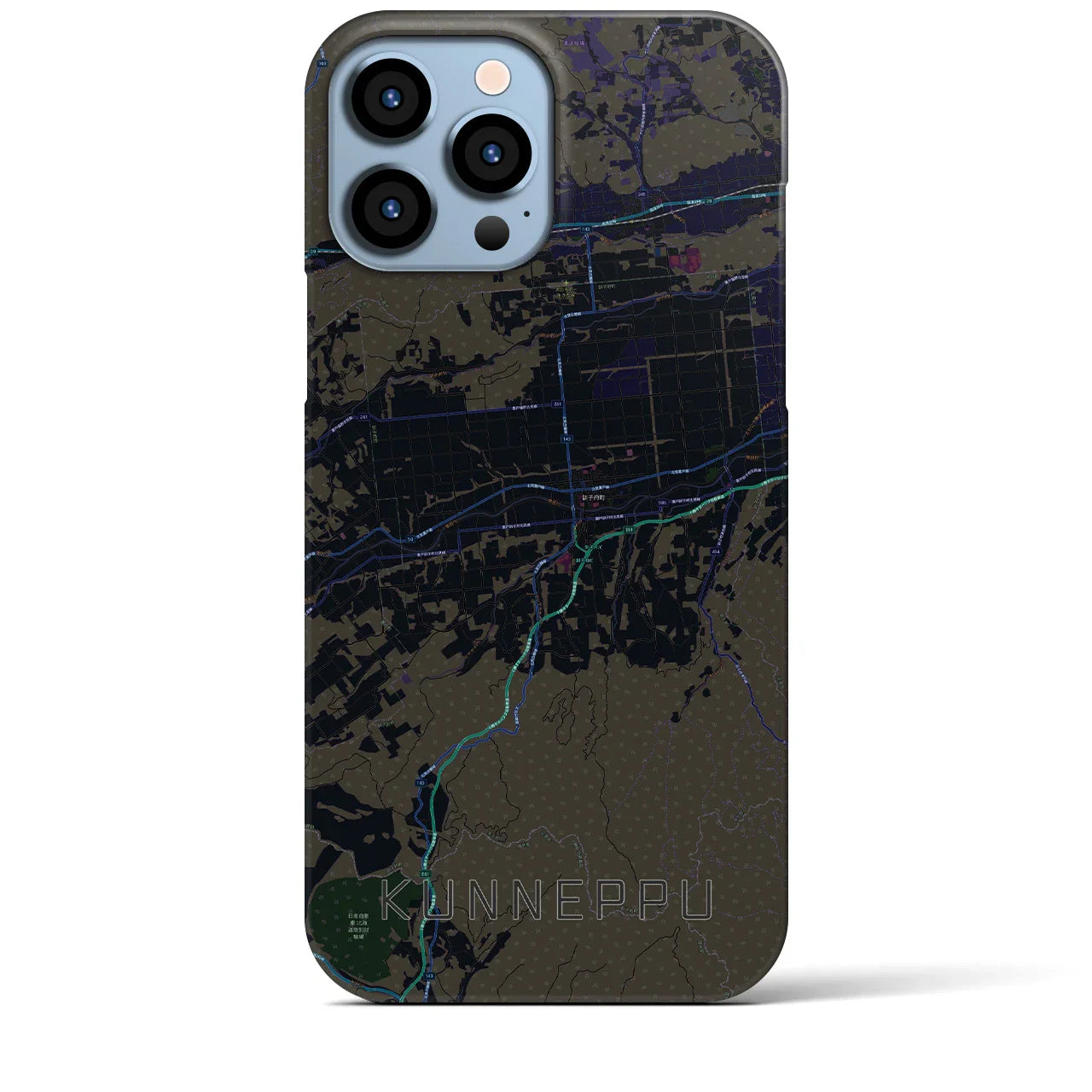 【訓子府(北海道)】地図柄iPhoneケース(バックカバータイプ)