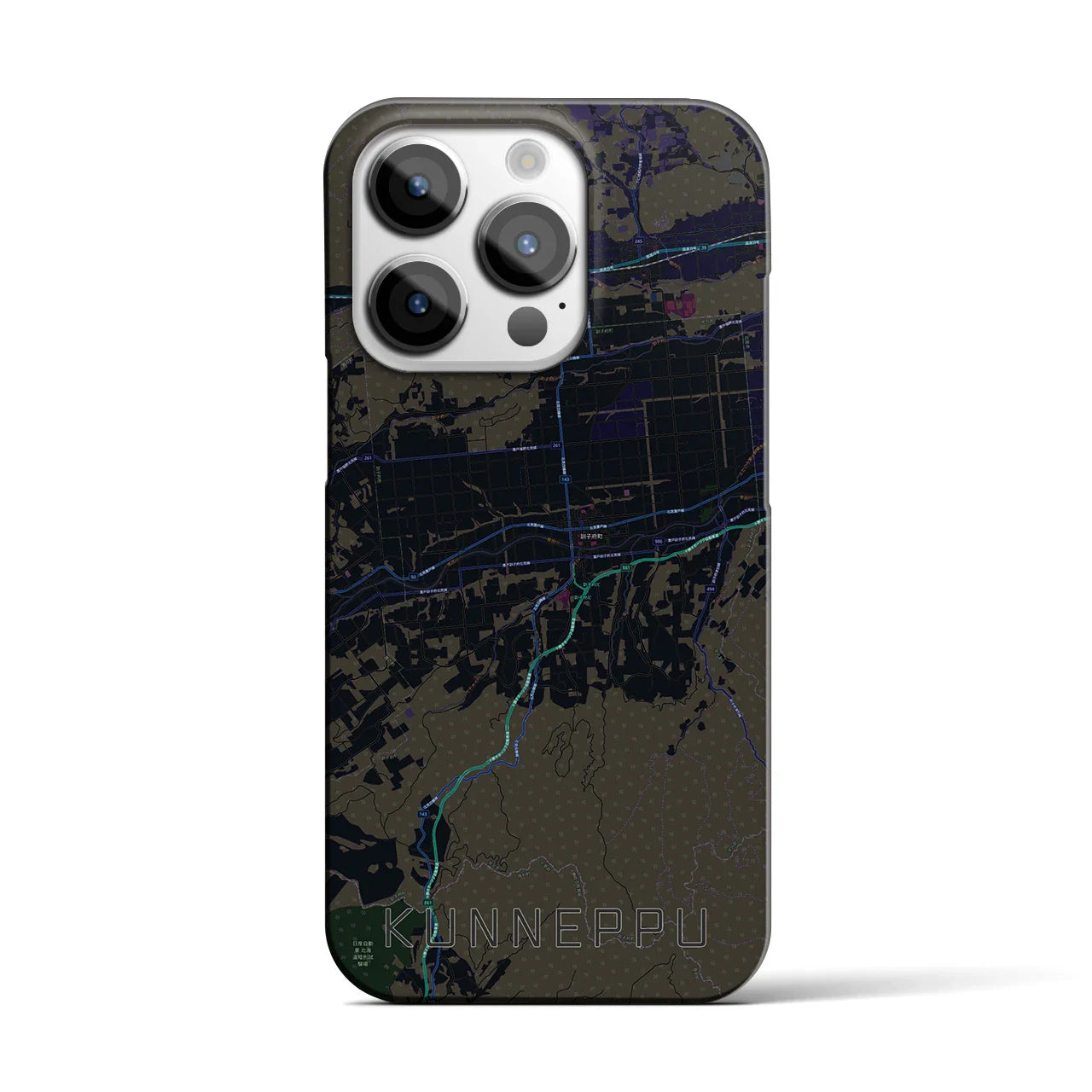 【訓子府(北海道)】地図柄iPhoneケース(バックカバータイプ)