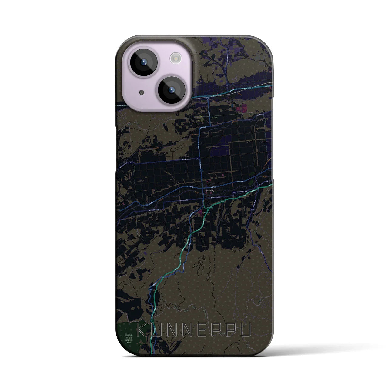 【訓子府(北海道)】地図柄iPhoneケース(バックカバータイプ)