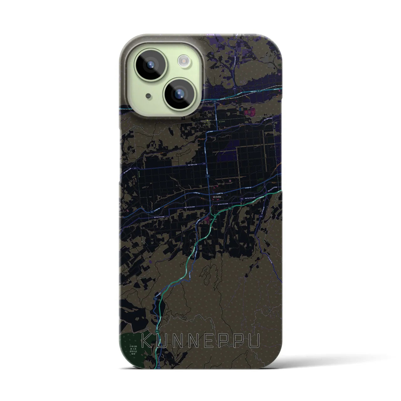 【訓子府(北海道)】地図柄iPhoneケース(バックカバータイプ)