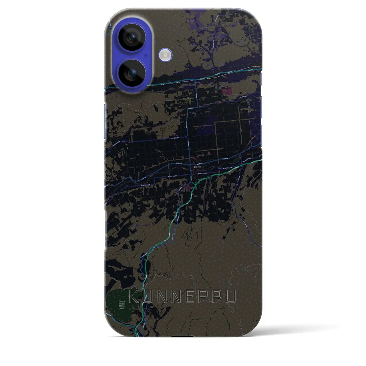 【訓子府(北海道)】地図柄iPhoneケース(バックカバータイプ)