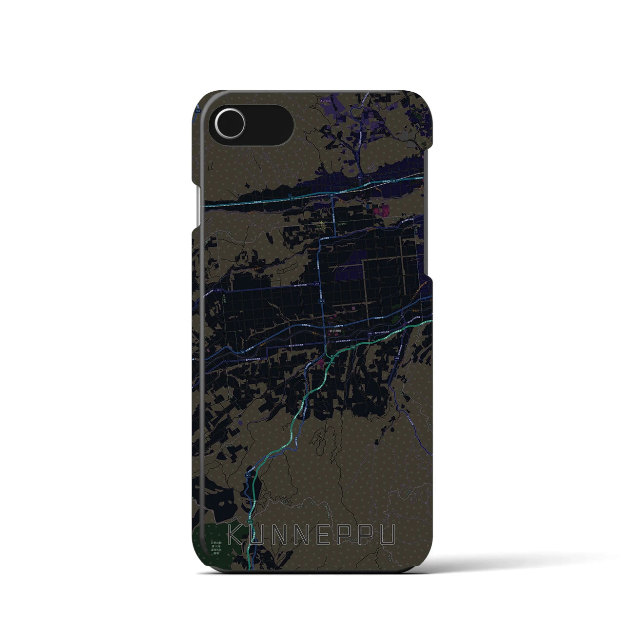 【訓子府(北海道)】地図柄iPhoneケース(バックカバータイプ)