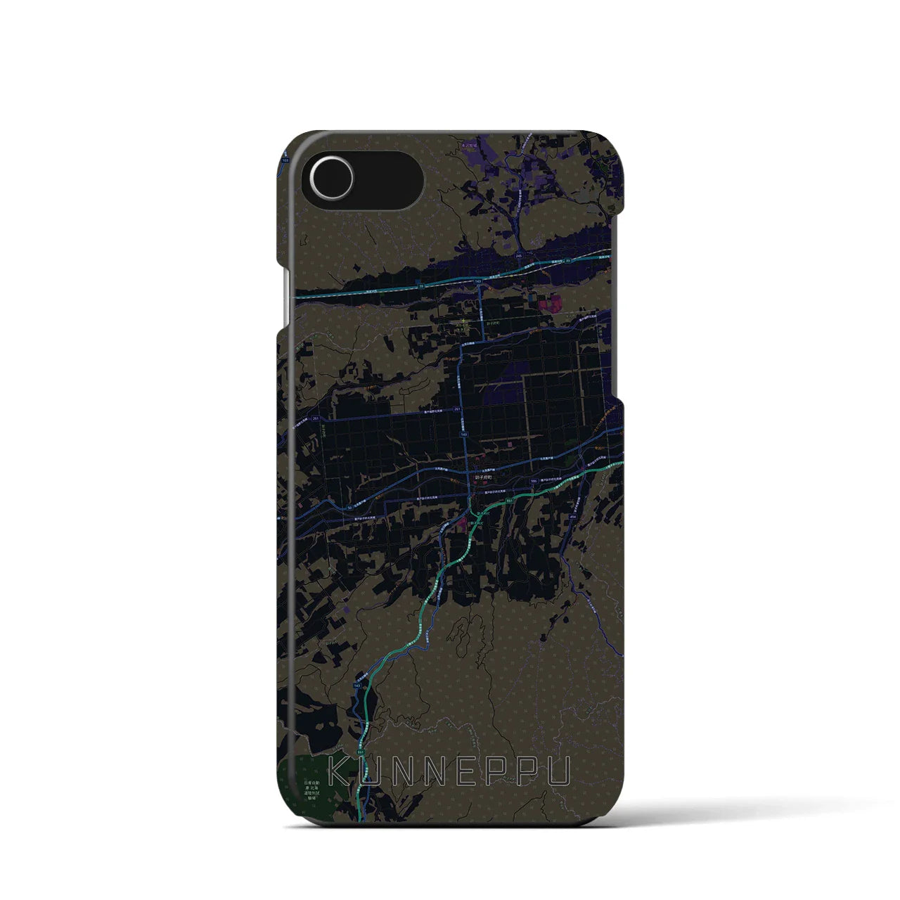 【訓子府(北海道)】地図柄iPhoneケース(バックカバータイプ)