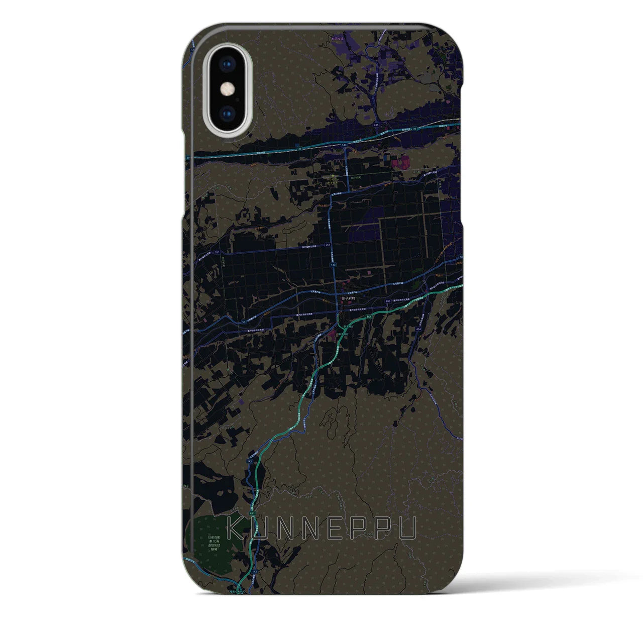 【訓子府(北海道)】地図柄iPhoneケース(バックカバータイプ)