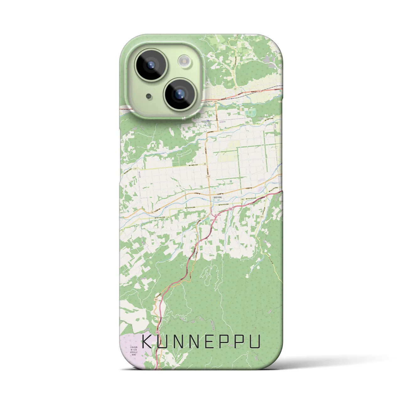 【訓子府(北海道)】地図柄iPhoneケース(バックカバータイプ)