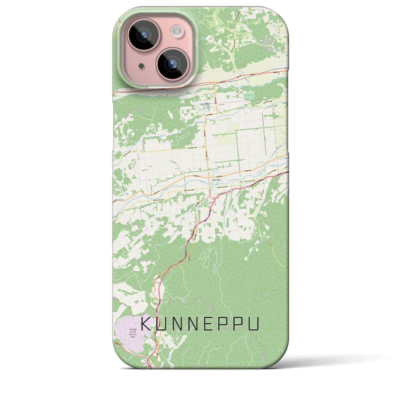 【訓子府(北海道)】地図柄iPhoneケース(バックカバータイプ)