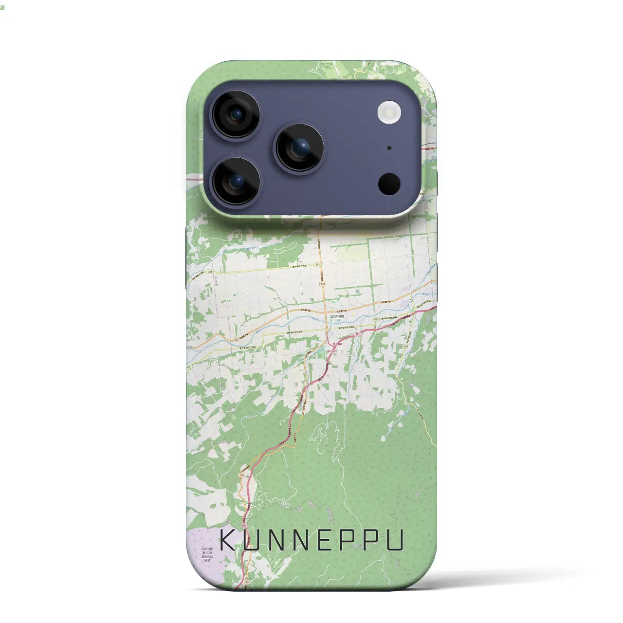 【訓子府(北海道)】地図柄iPhoneケース(バックカバータイプ)