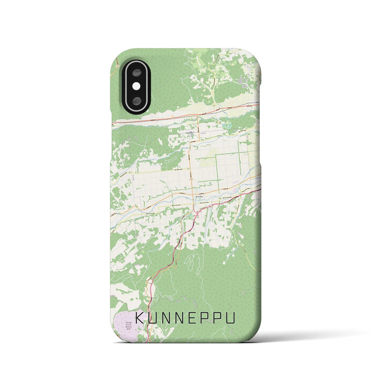 【訓子府(北海道)】地図柄iPhoneケース(バックカバータイプ)