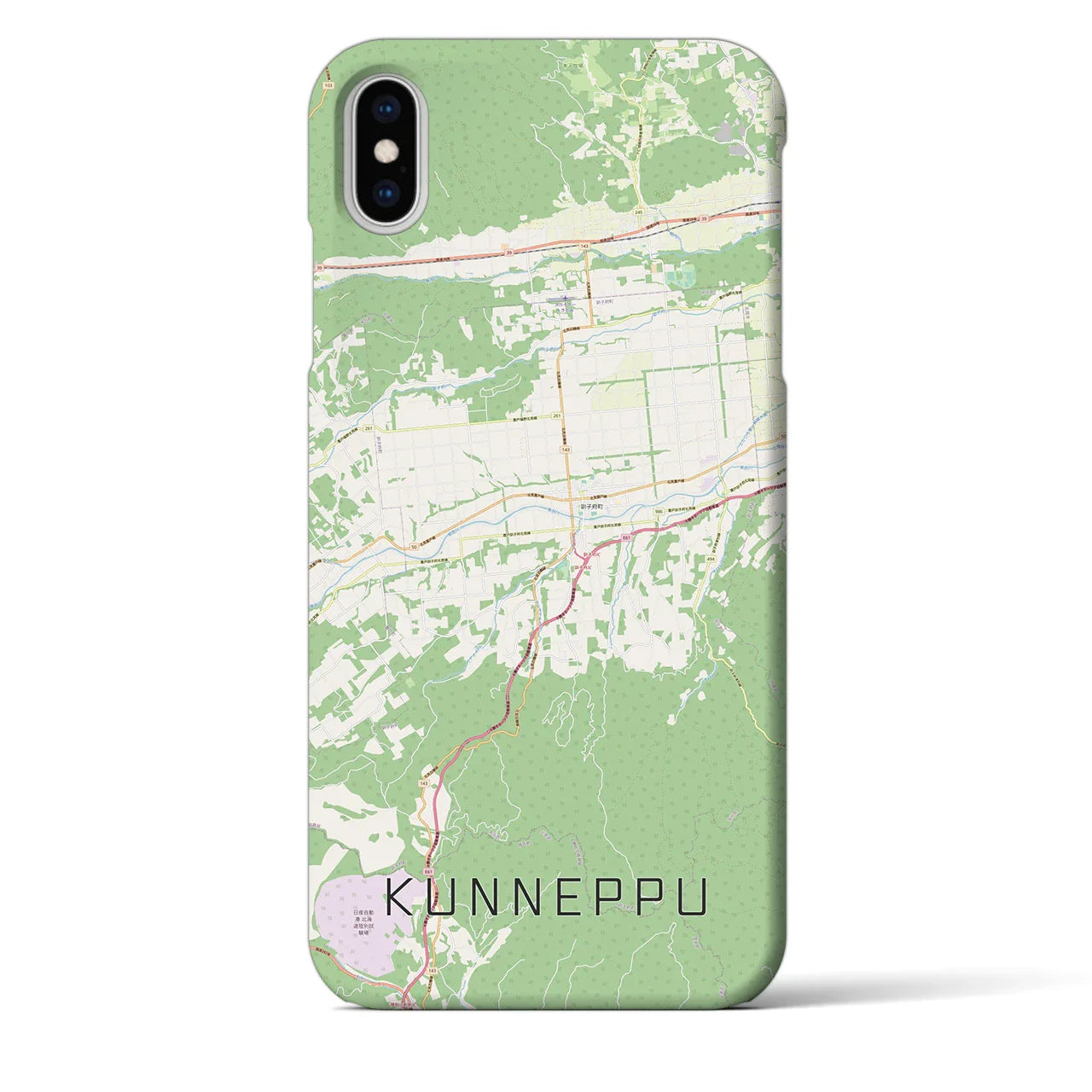 【訓子府(北海道)】地図柄iPhoneケース(バックカバータイプ)