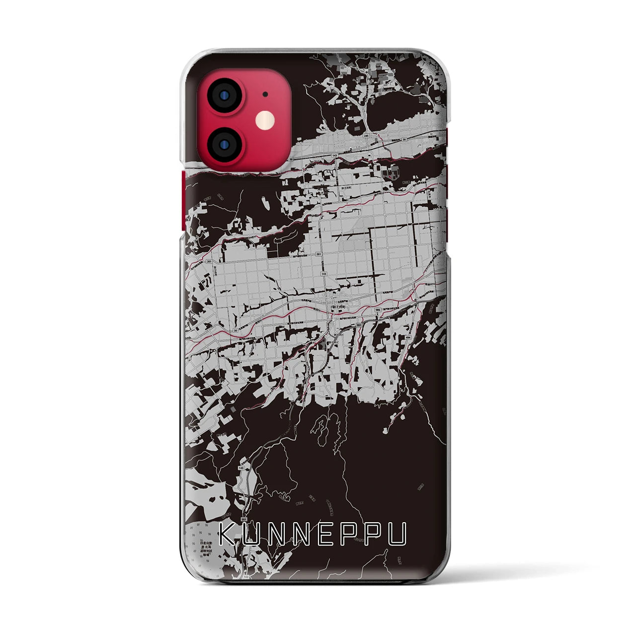 【訓子府(北海道)】地図柄iPhoneケース(クリアタイプ)