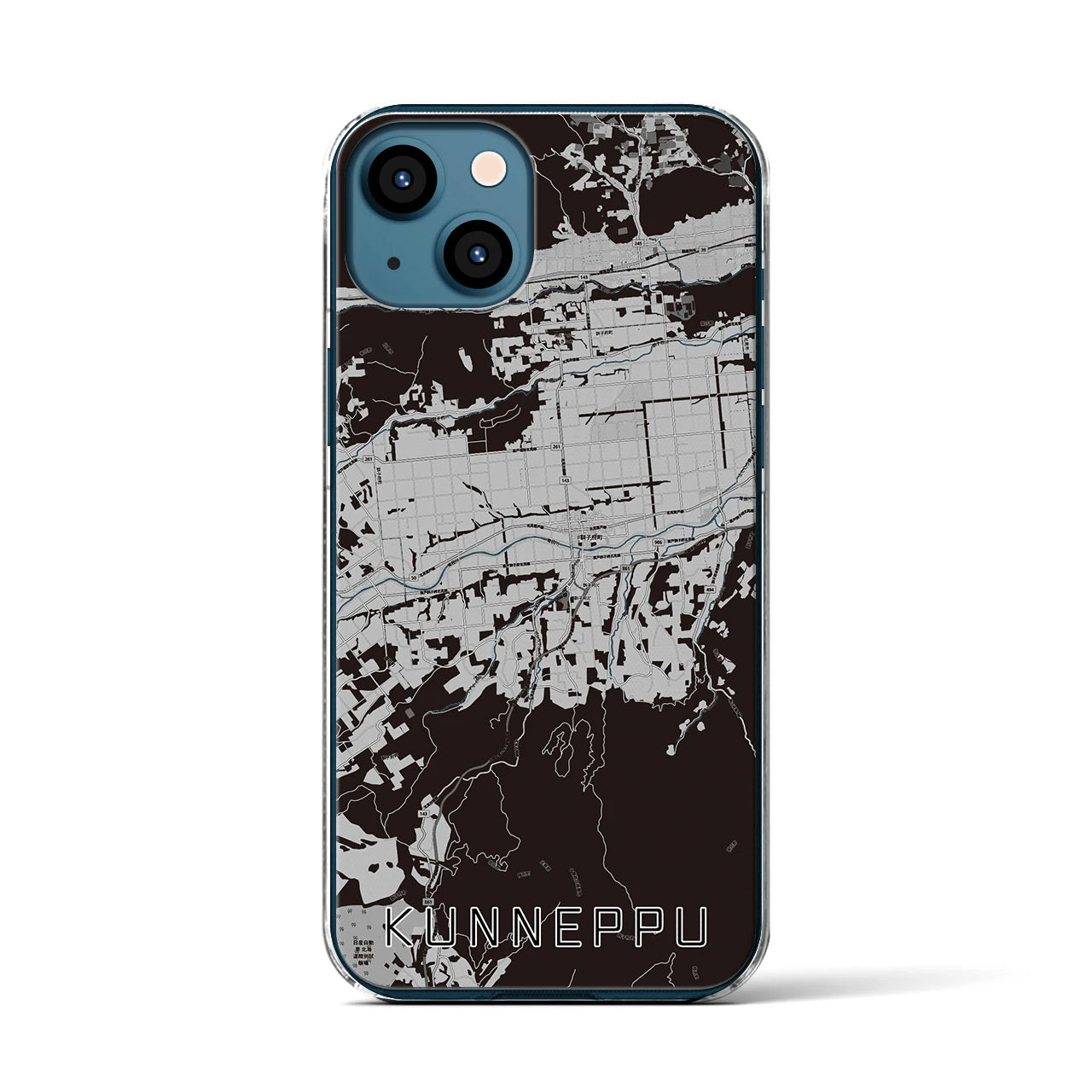 【訓子府(北海道)】地図柄iPhoneケース(クリアタイプ)