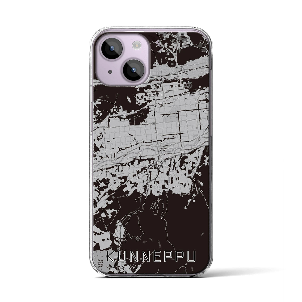 【訓子府(北海道)】地図柄iPhoneケース(クリアタイプ)