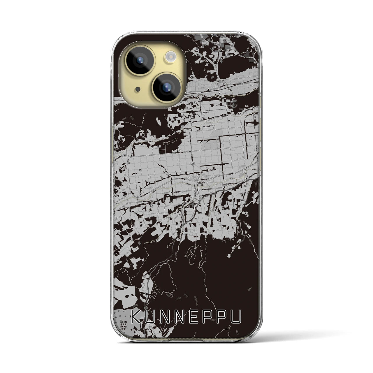 【訓子府(北海道)】地図柄iPhoneケース(クリアタイプ)