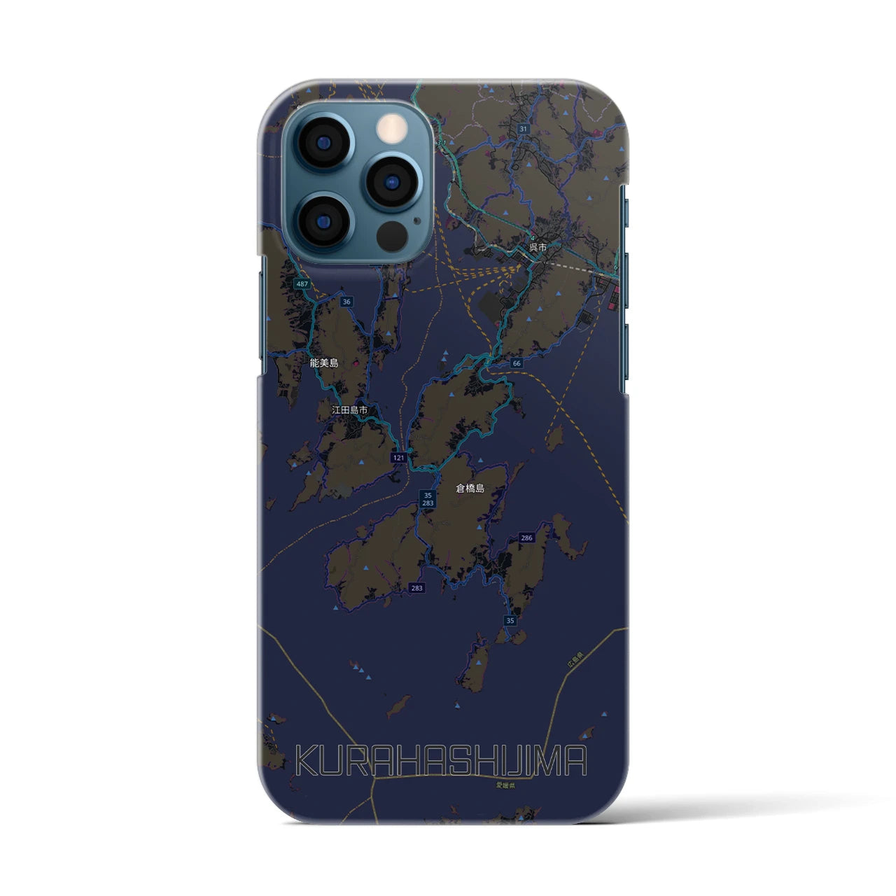 【倉橋島(広島県)】地図柄iPhoneケース(バックカバータイプ)