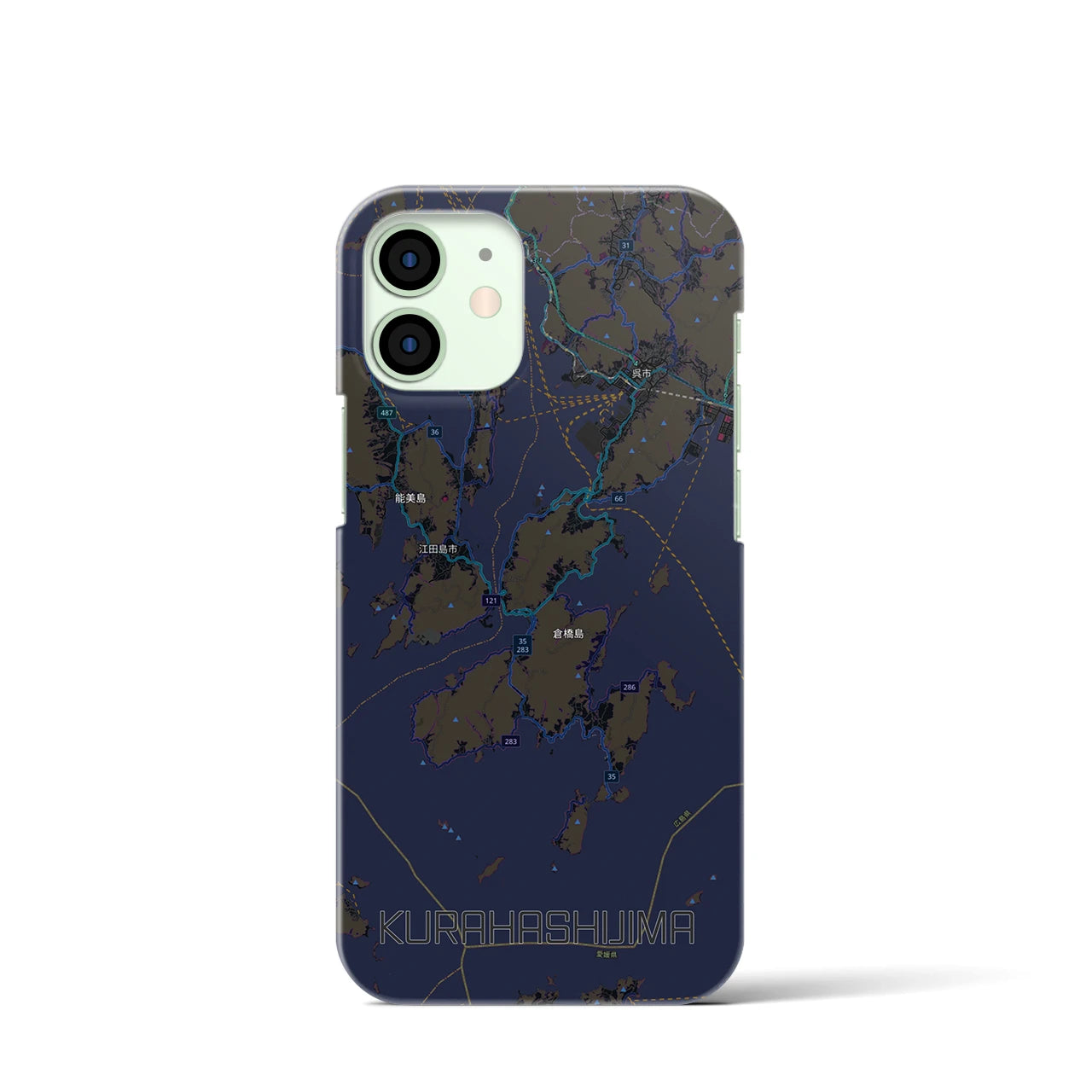 【倉橋島(広島県)】地図柄iPhoneケース(バックカバータイプ)