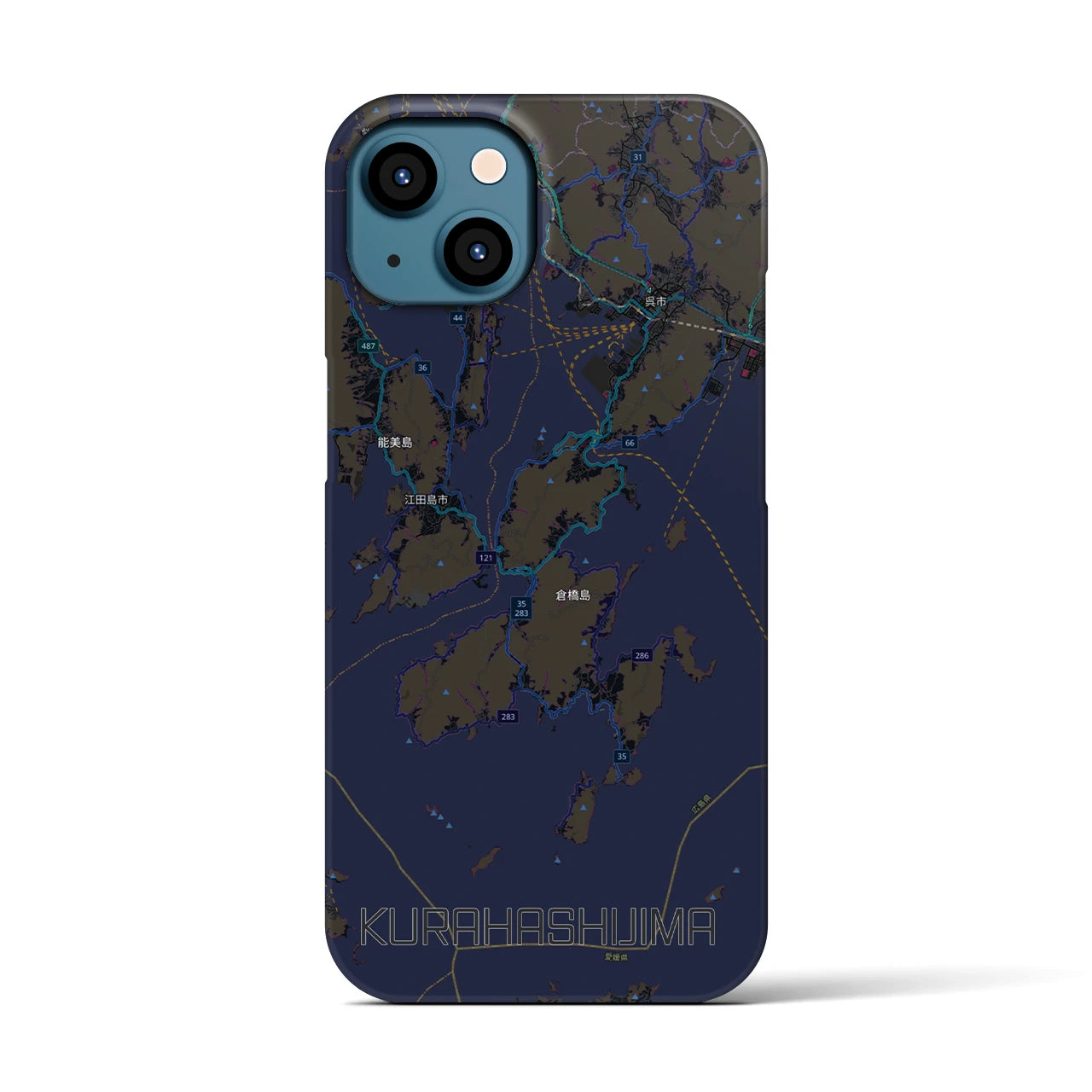 【倉橋島(広島県)】地図柄iPhoneケース(バックカバータイプ)