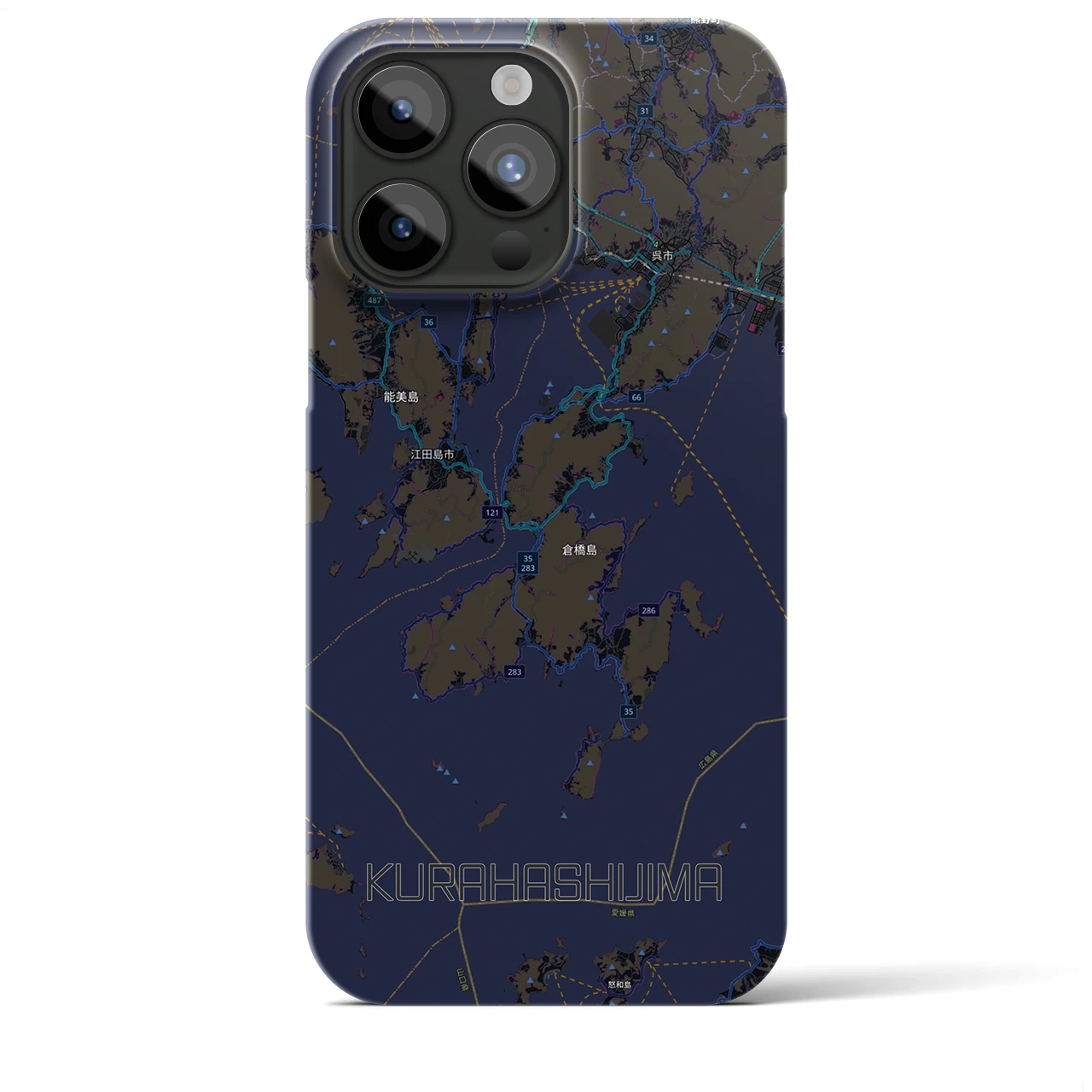 【倉橋島(広島県)】地図柄iPhoneケース(バックカバータイプ)
