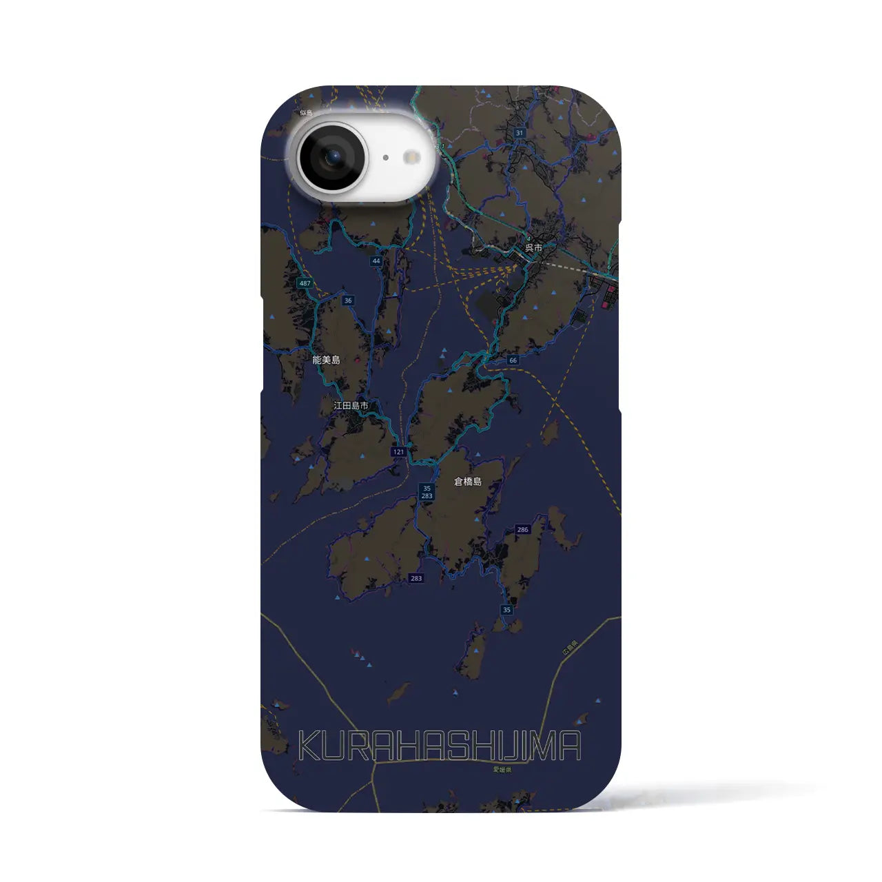 【倉橋島(広島県)】地図柄iPhoneケース(バックカバータイプ)