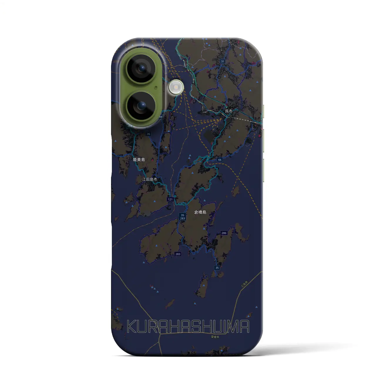 【倉橋島(広島県)】地図柄iPhoneケース(バックカバータイプ)