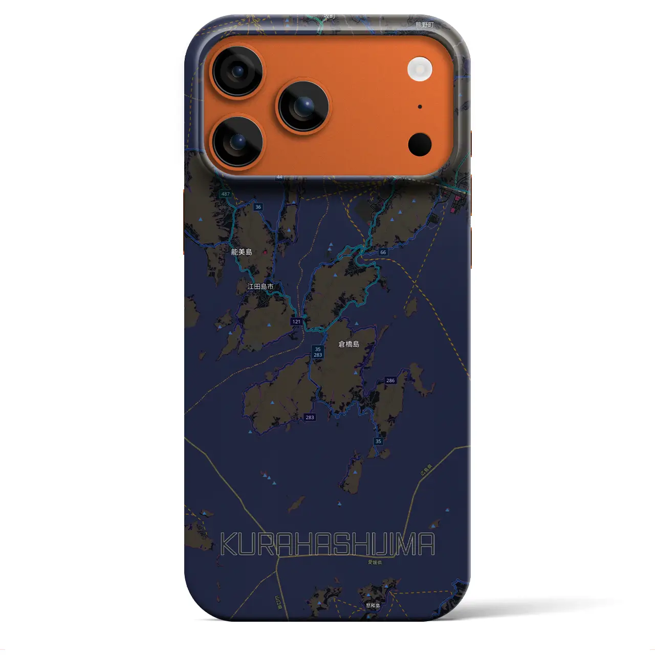 【倉橋島(広島県)】地図柄iPhoneケース(バックカバータイプ)