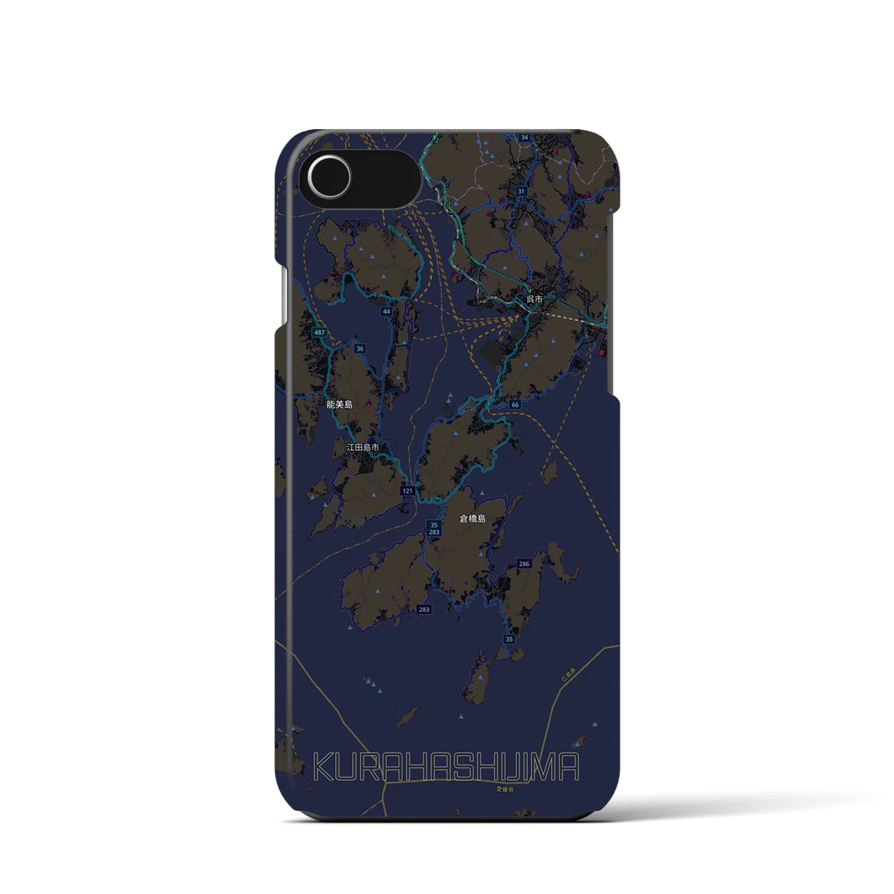 【倉橋島(広島県)】地図柄iPhoneケース(バックカバータイプ)