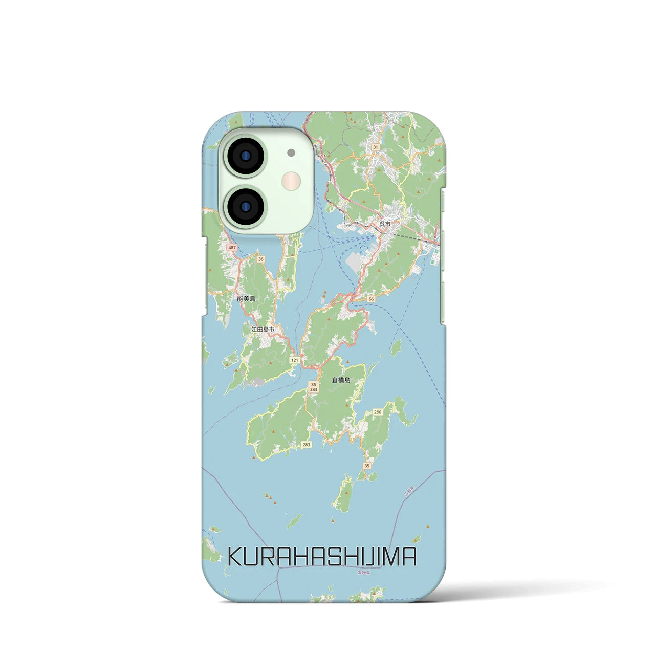 【倉橋島(広島県)】地図柄iPhoneケース(バックカバータイプ)