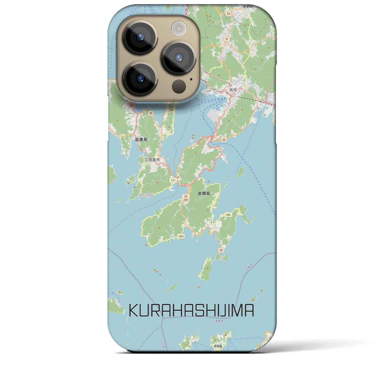 【倉橋島(広島県)】地図柄iPhoneケース(バックカバータイプ)