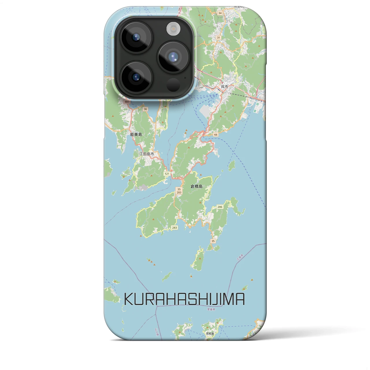 【倉橋島(広島県)】地図柄iPhoneケース(バックカバータイプ)