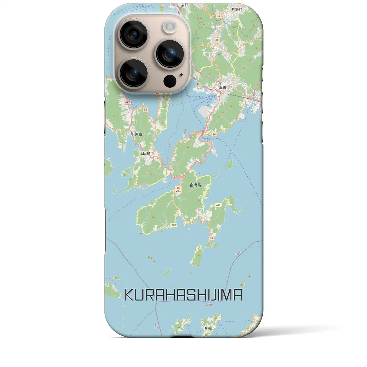 【倉橋島(広島県)】地図柄iPhoneケース(バックカバータイプ)