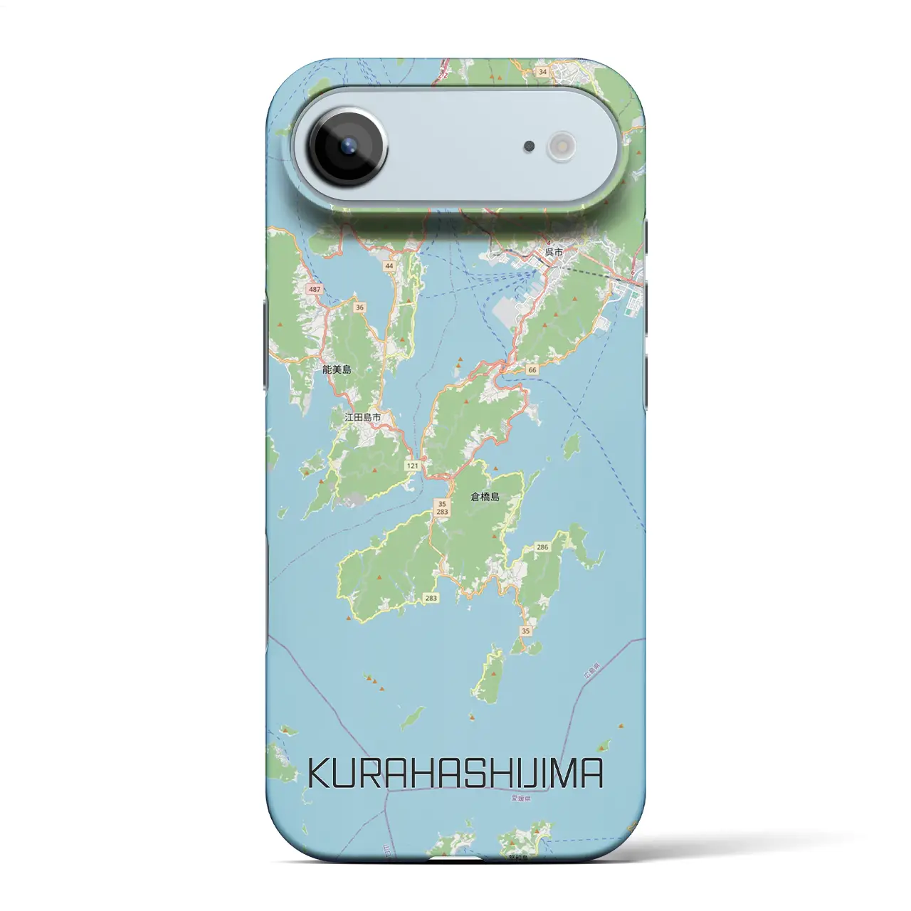 【倉橋島(広島県)】地図柄iPhoneケース(バックカバータイプ)