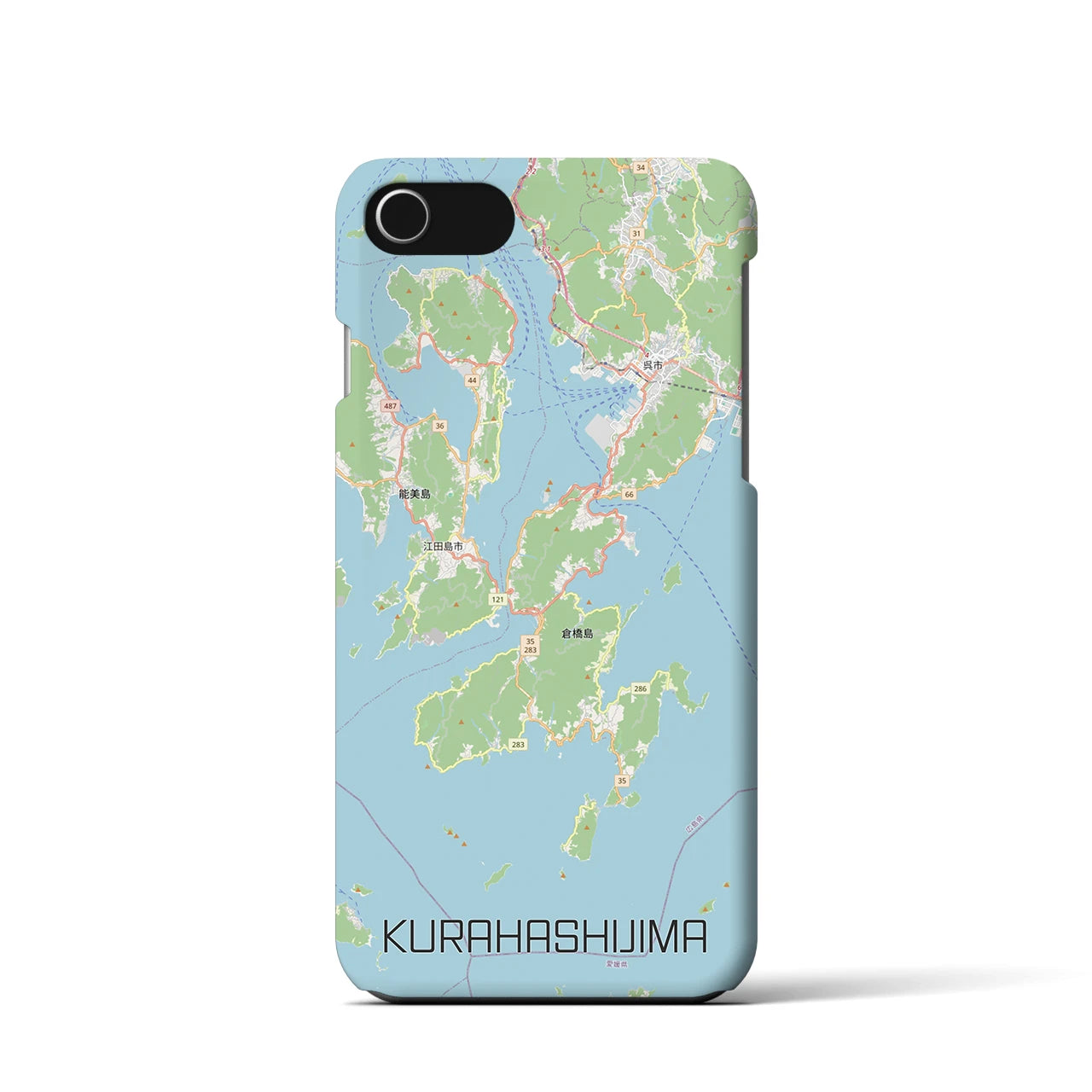 【倉橋島(広島県)】地図柄iPhoneケース(バックカバータイプ)