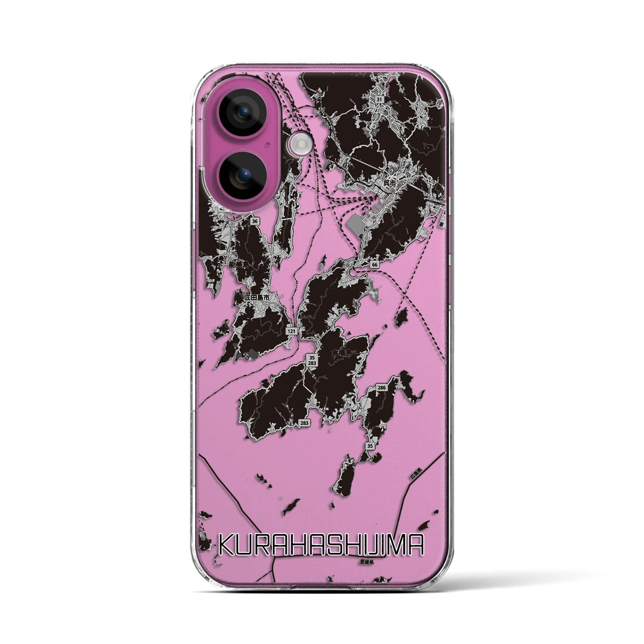 【倉橋島(広島県)】地図柄iPhoneケース(クリアタイプ)