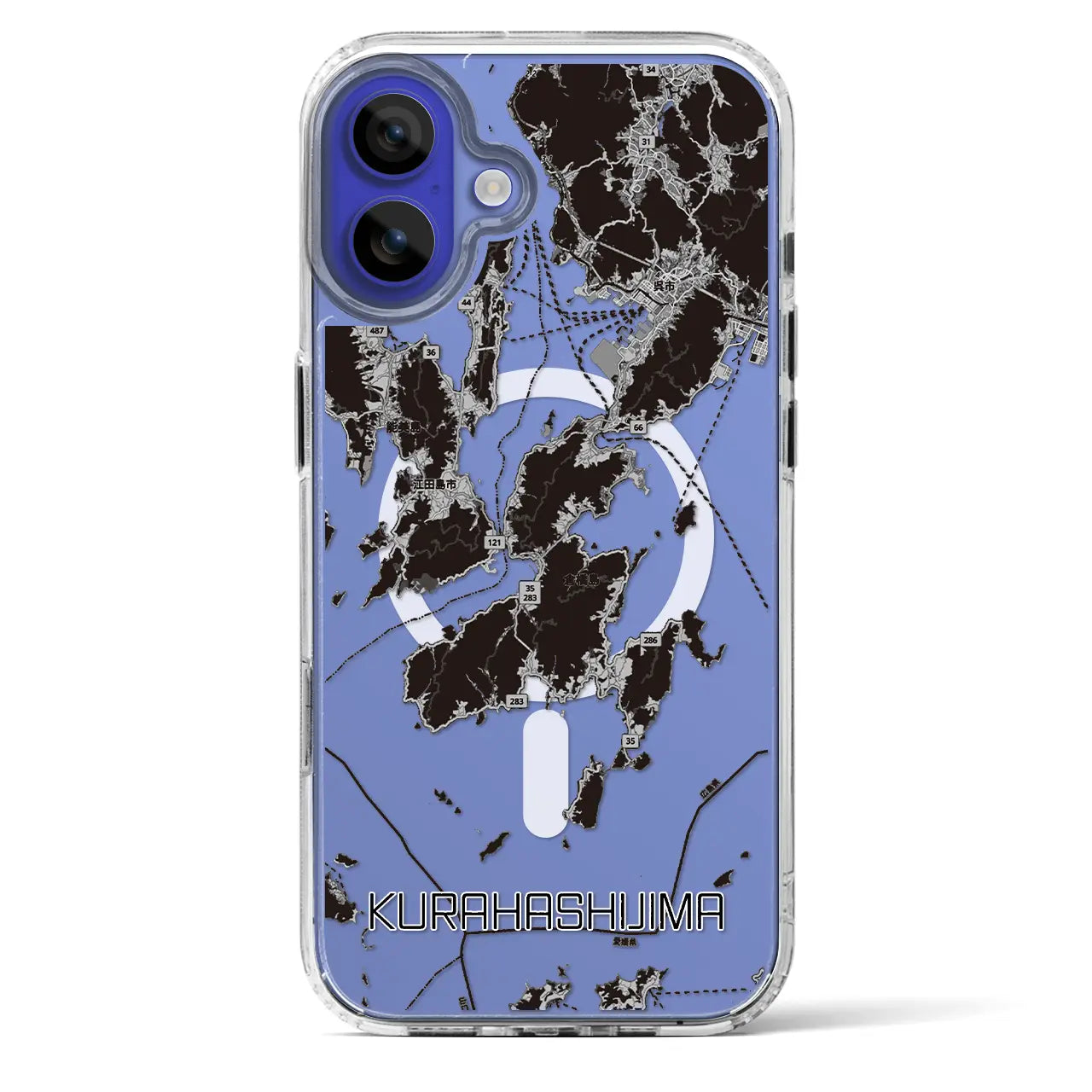 【倉橋島(広島県)】地図柄iPhoneケース(MagSafeタイプ)
