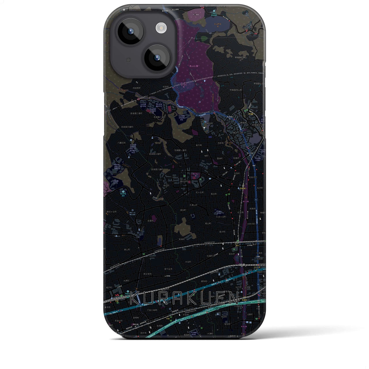 【苦楽園(兵庫県)】地図柄iPhoneケース(バックカバータイプ)