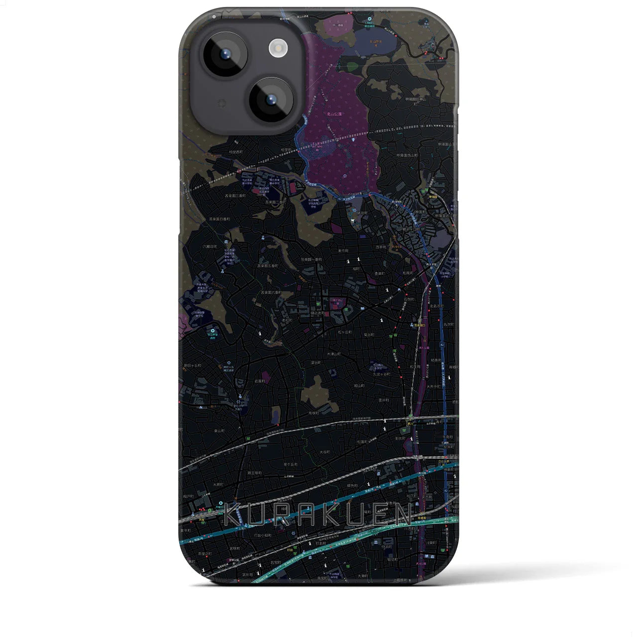 【苦楽園(兵庫県)】地図柄iPhoneケース(バックカバータイプ)
