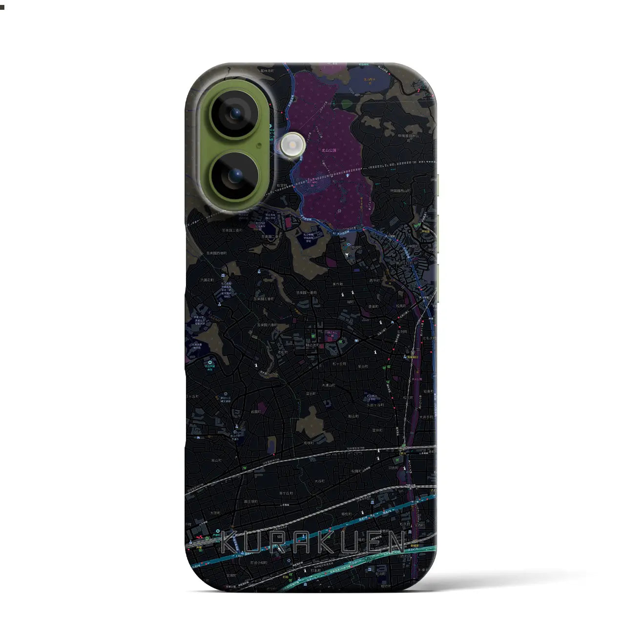 【苦楽園(兵庫県)】地図柄iPhoneケース(バックカバータイプ)