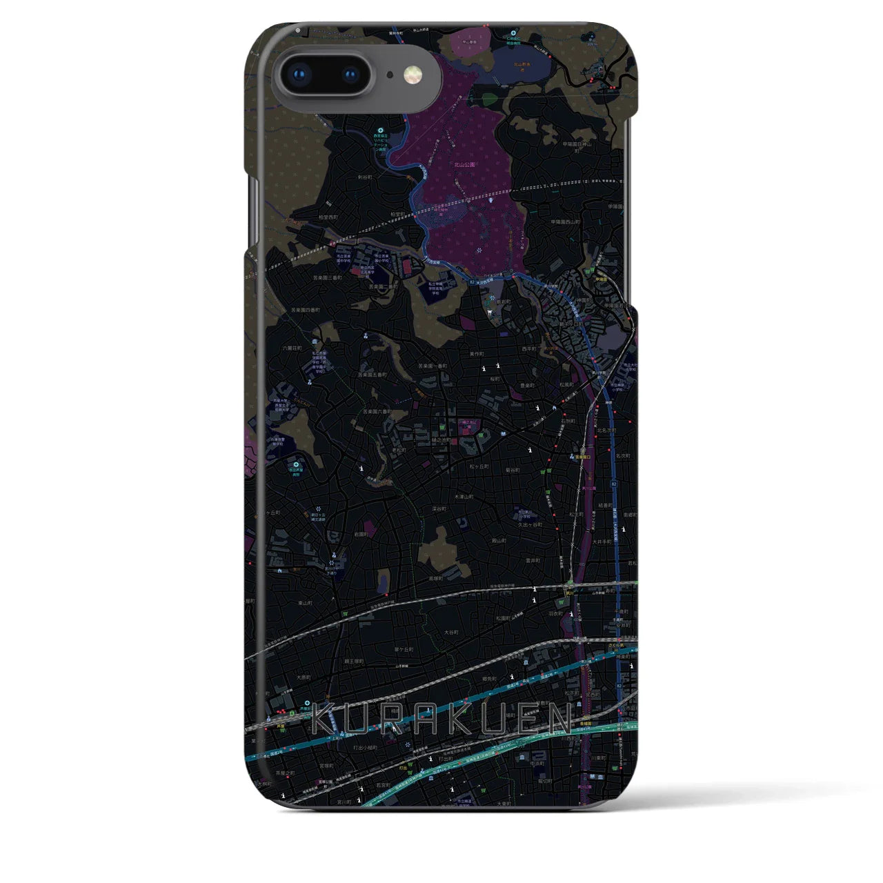 【苦楽園(兵庫県)】地図柄iPhoneケース(バックカバータイプ)