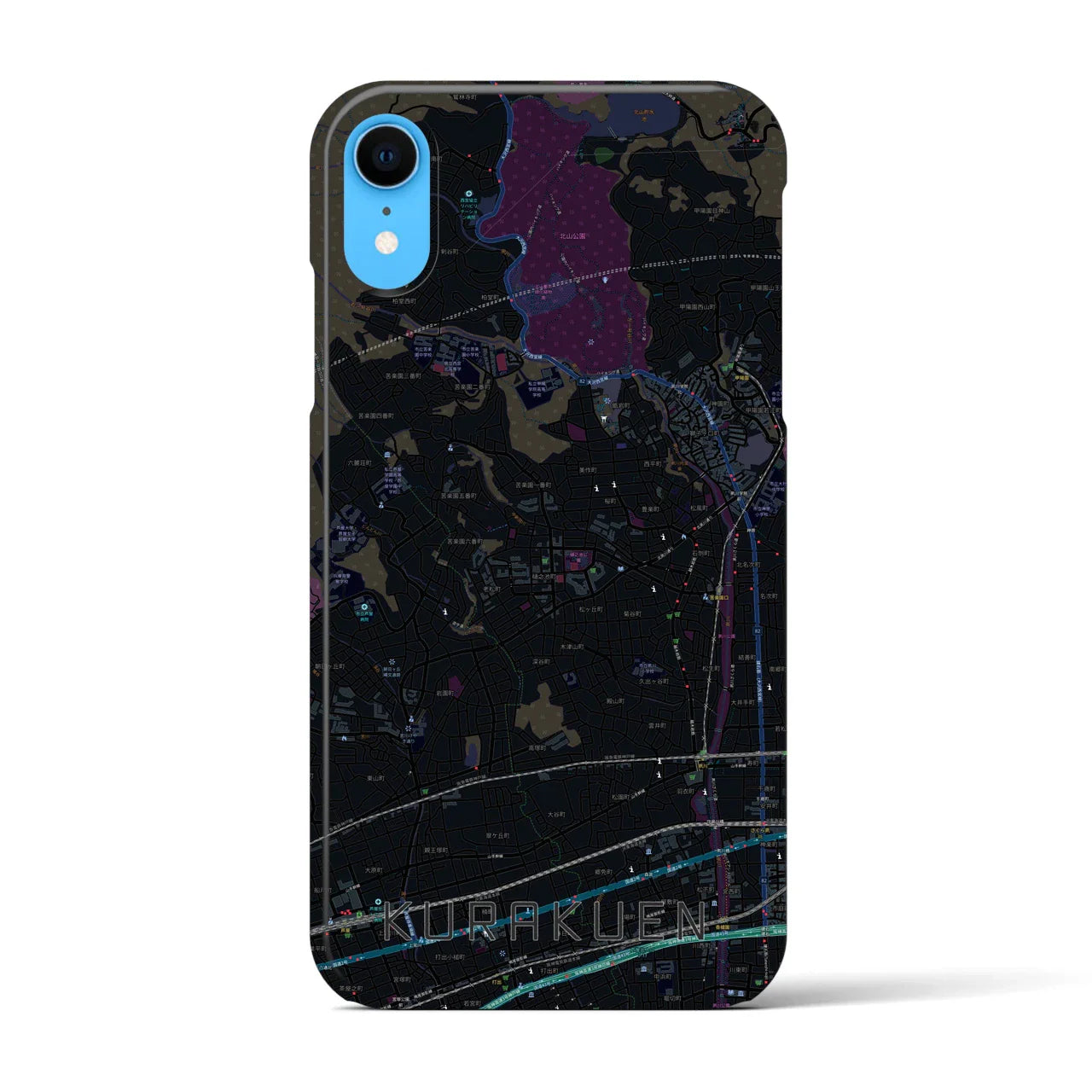 【苦楽園(兵庫県)】地図柄iPhoneケース(バックカバータイプ)