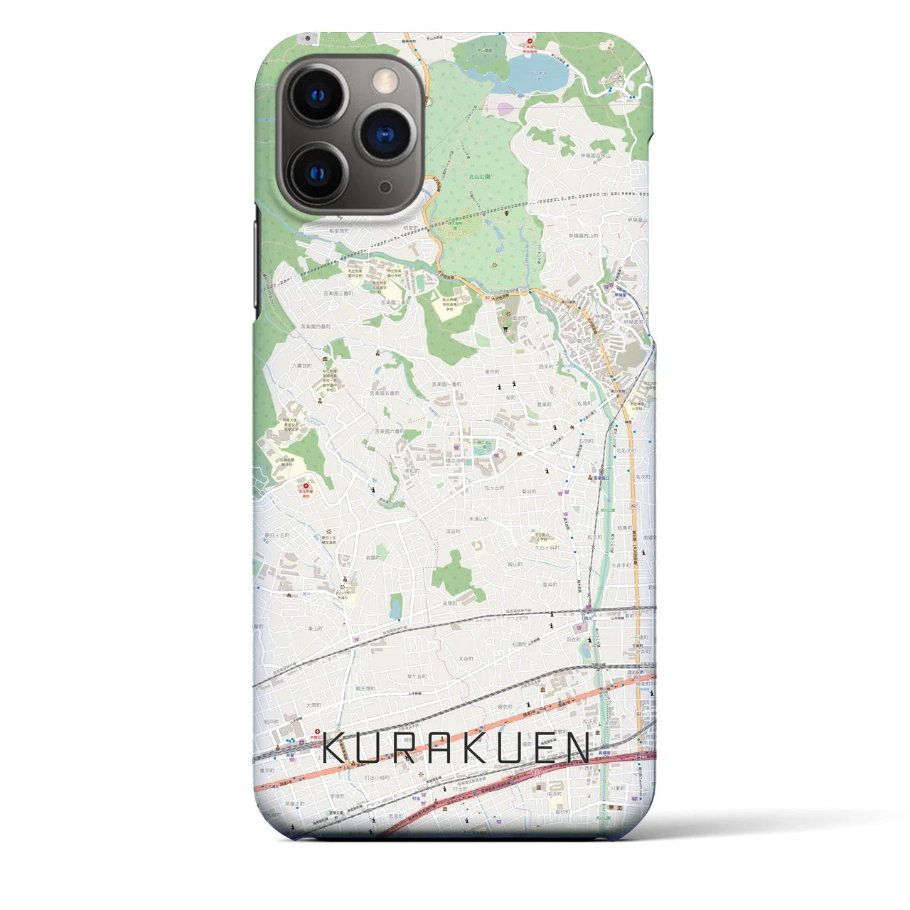 【苦楽園(兵庫県)】地図柄iPhoneケース(バックカバータイプ)